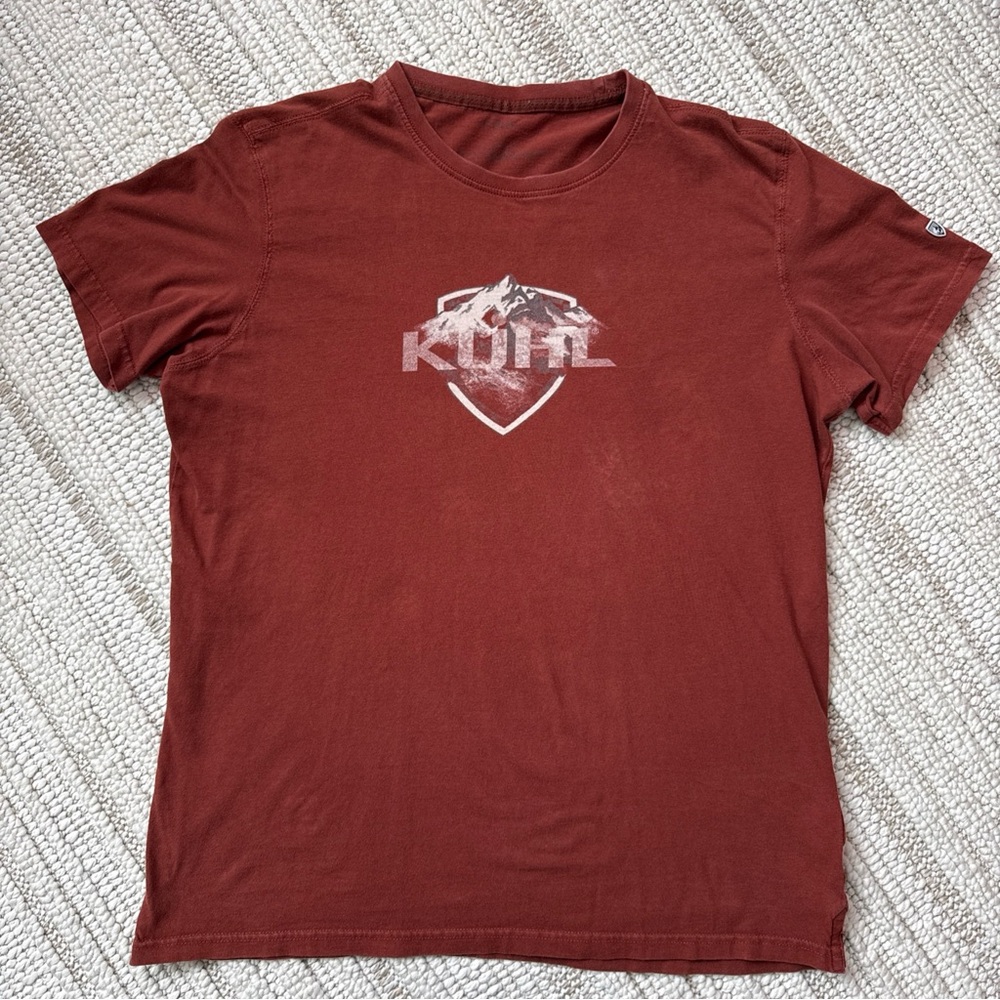 Kuhl Born In The Mountains Shirt Men's Size Large Tee Wildfibre Short Sleeve Red